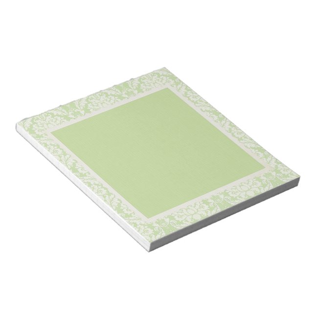 Bloc-note Crème et vert Damask Tear loin Notepads (Incliné)