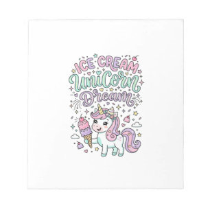 Bloc-note Crème Glacée Licorne Rêve de Licorne Produit Paste