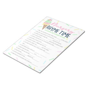 Bloc-note Crème glacée Nursery Rhyme Baby shower Pack