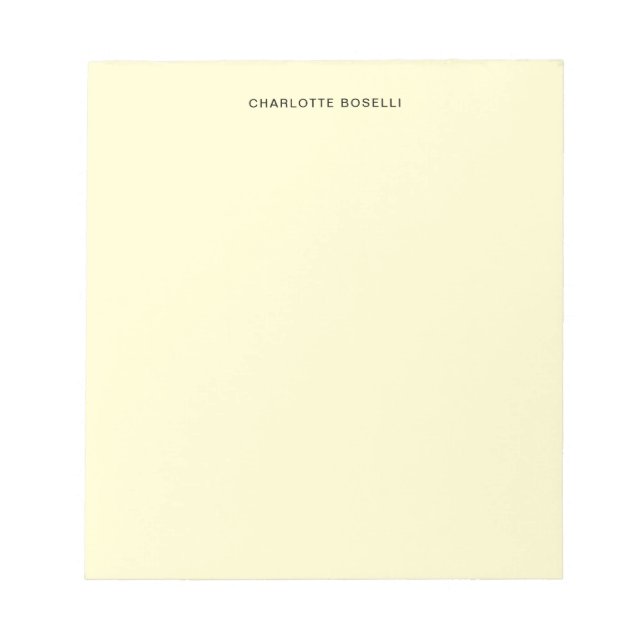 Bloc-note Crème professionnelle minimaliste classique (Devant)