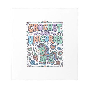 Bloc-note Crochet Licorne et Autocollant Kawaii Licorne et C