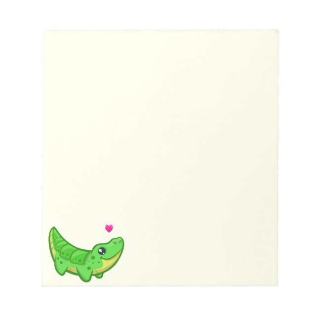 Bloc-note Crocodile mignon amour kawaii dessin animé enfants (Devant)