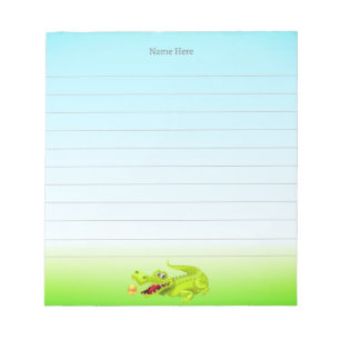 Bloc-note Crocodile mignon sur Bleu clair