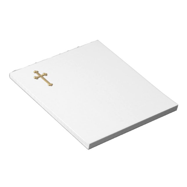 Bloc-note Croix "3-D" en or 2 (Incliné)