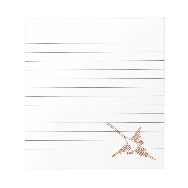 Bloc-note Croquis de colibri des lignes Nazca (Devant)