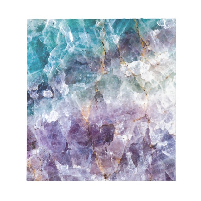 Bloc-note Crystal quartz Turquoise & Violet (Devant)