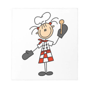 Bloc-note Cuisinière avec maniques et cuillère en bois