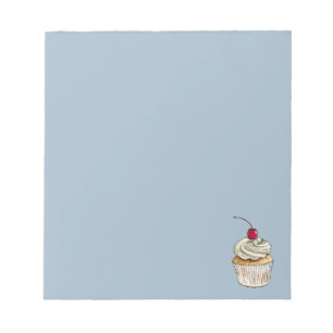 Bloc-note Cupcake à l'aquarelle avec crème et cerise