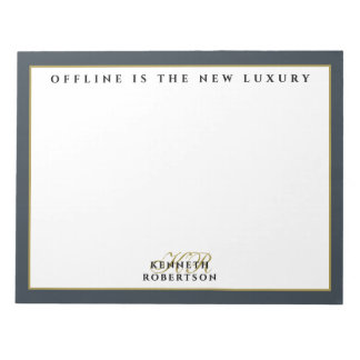 Bloc-note Custom Funny Inspirational Navy White Gold Men 