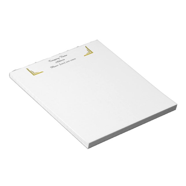 Bloc-note Custom Gold Corner Business Notepad (Incliné)
