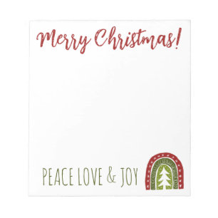 Bloc-note Custom Holiday notepad with boho Christmas tree