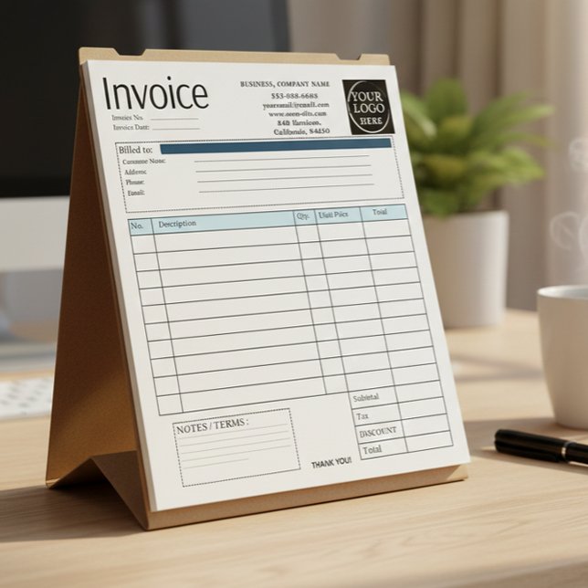 Bloc-note Custom Logo Small Business Invoice Sales Receipt O (Créateur téléchargé)
