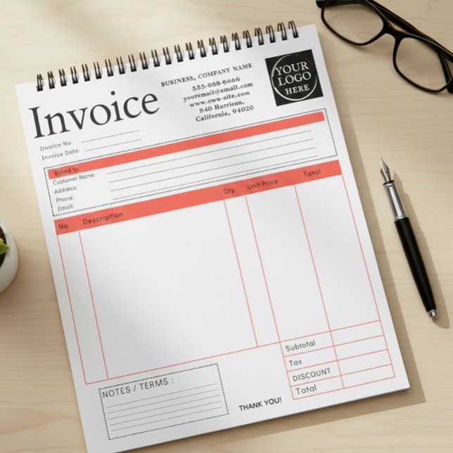 Bloc-note Custom Logo Small Business Invoice Sales Receipt P (Créateur téléchargé)