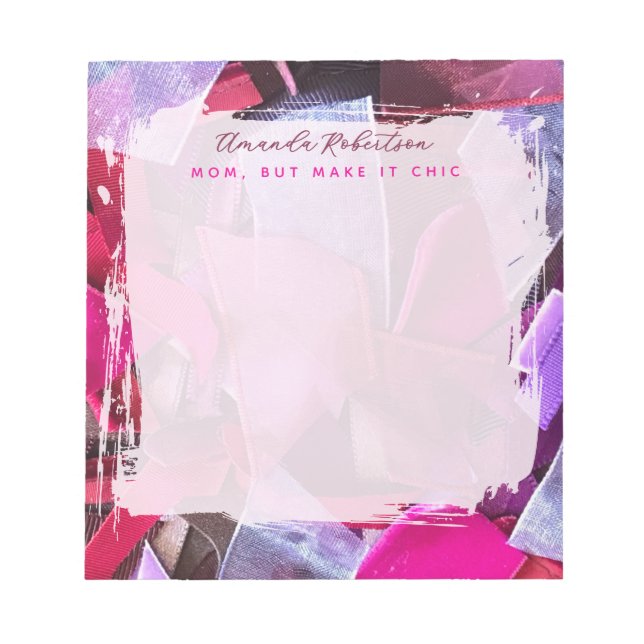 Bloc-note Custom Mom Inspirational Pink Purple Abstract Chic (Devant)