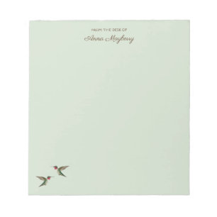 Bloc-note Custom Pale Green Hummingbird  Notepad