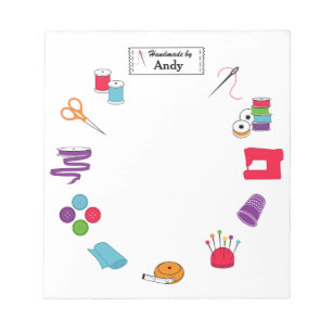 Bloc-note Customisez l'étiquette cousent juste