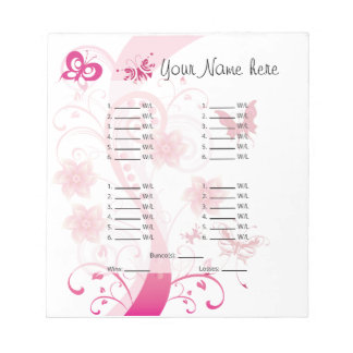 Bloc-note Customisez votre fiche/carte Bunco