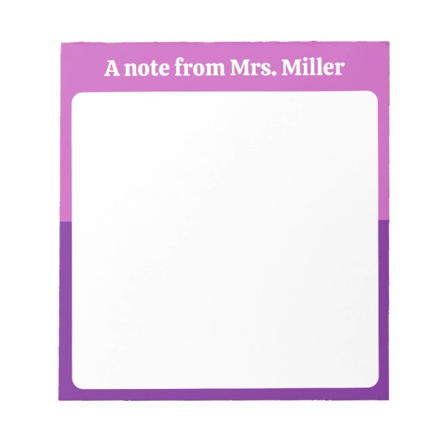 Bloc-note Cute Aesthetic Purple Simple Modern Personalized (Devant)