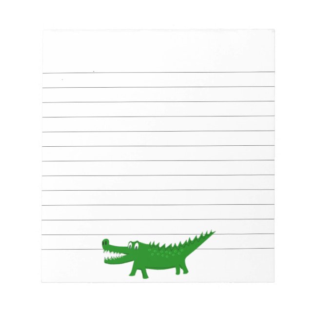 Bloc-note  Cute Alligator Drawing Custom Lined (Devant)