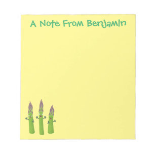 Bloc-note Cute asperges chantant un trio végétal dessin anim