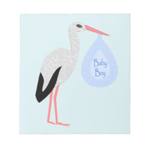 Bloc-note Cute Blue Baby Boy Stork