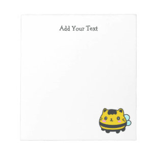Bloc-note Cute Bumblebee Chat avec texte personnalisé