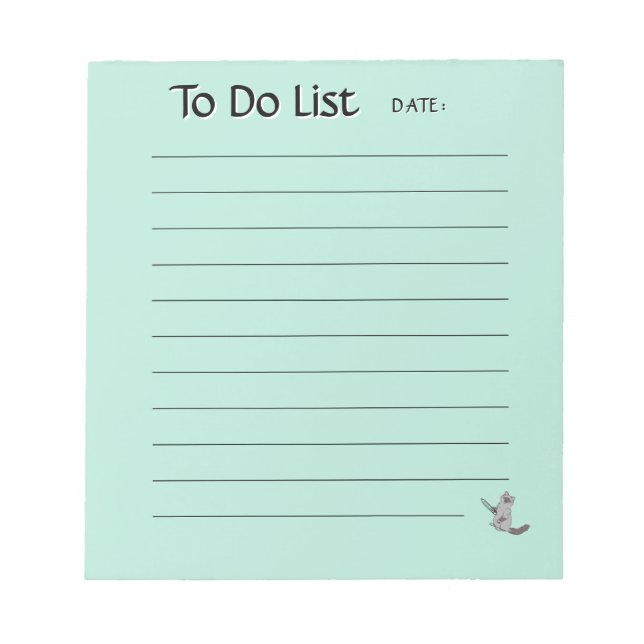 Bloc-note Cute Cat To-Do List Notepad (Devant)