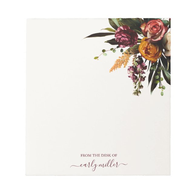 Bloc-note Cute Chic Bold Élégant Fleur sauvage floral (Devant)