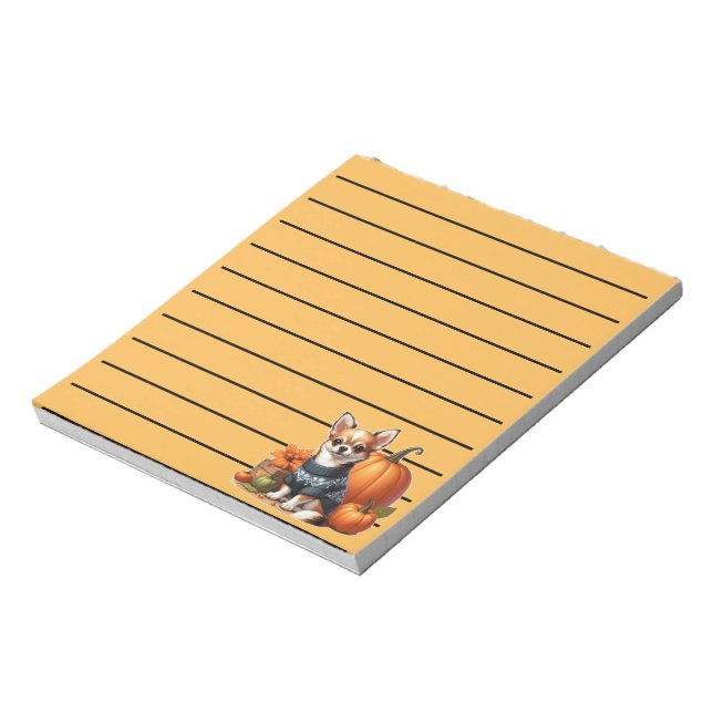Bloc-note Cute Chihuahua en Sweat avec Citrouille (Tourné)