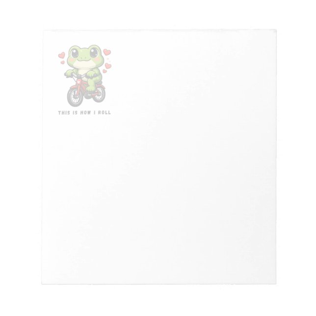 Bloc-note Cute Cycling Frog | Kawaii Frog Bicycle Art (Devant)