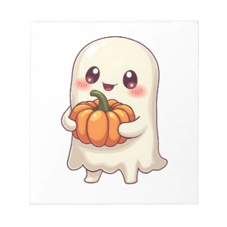 Bloc-note Cute Ghost with Pumpkin � Funny Halloween
