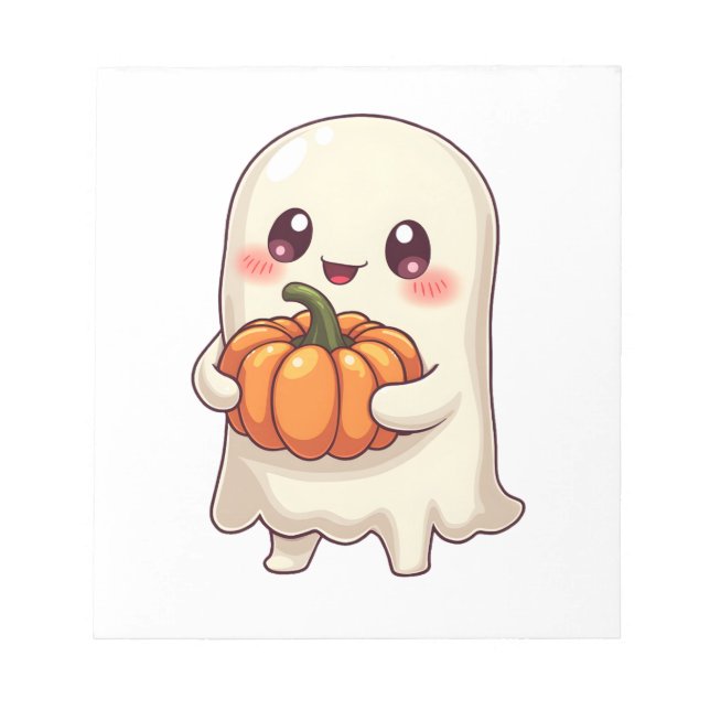 Bloc-note Cute Ghost with Pumpkin � Funny Halloween (Devant)
