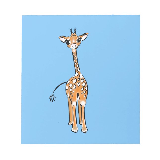 Bloc-note Cute Giraffe drawing, safari animals (Devant)