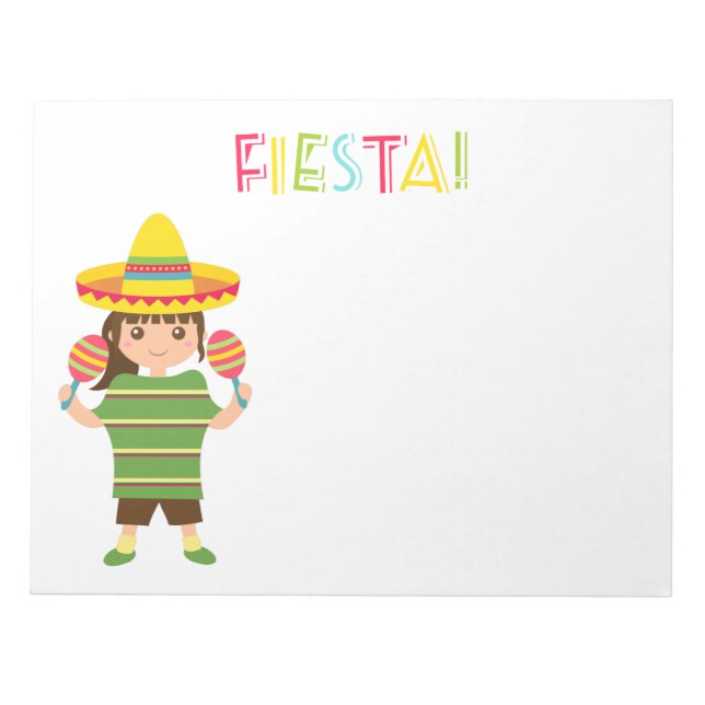 Bloc-note Cute Girl Mexicaine Fiesta Maracas (Devant)