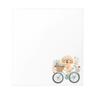 Bloc-note Cute Goldendoodle Chien Vélo Fleurs de printemps