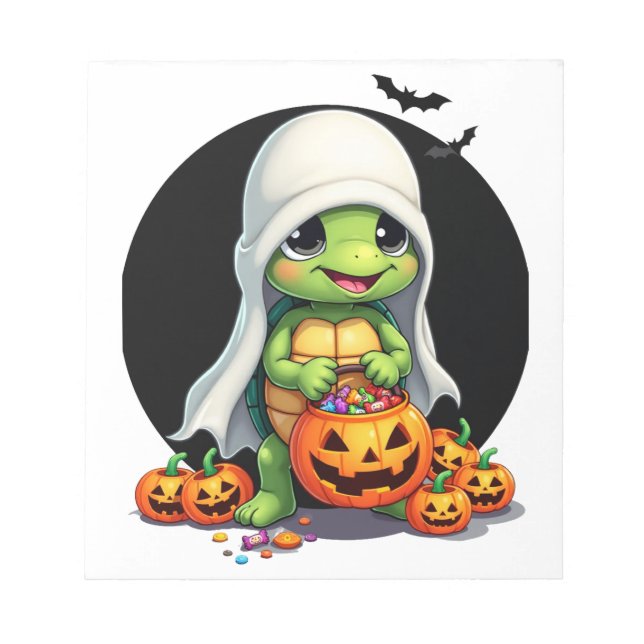 Bloc-note Cute Halloween Turtle Ghost with Candy (7) (Devant)