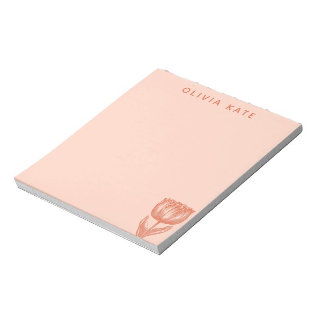 Bloc-note Cute Hollandaise Tulipe Floral Dessin rose Orange  (Tourné)