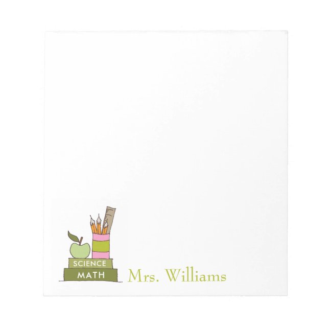 Bloc-note Cute Illustrated Enseignants Livres Ordinateur Not (Devant)