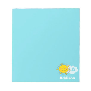 Bloc-note Cute Kawaii Happy Sunshine Monogram Add Your