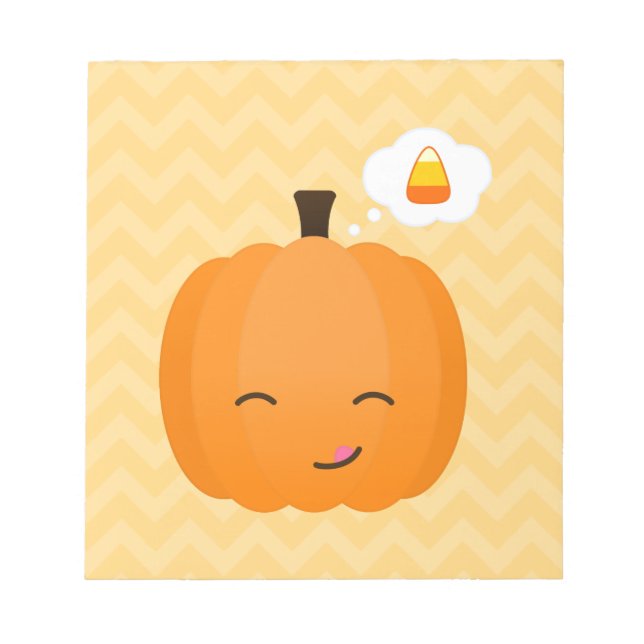 Bloc-note Cute Kawaii Jack o'Lantern et Candy Corn (Devant)