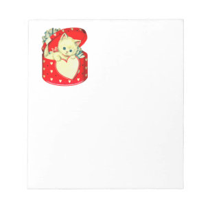 Bloc-note Cute Kitten Coeur Vintage Chat Retro Kitty