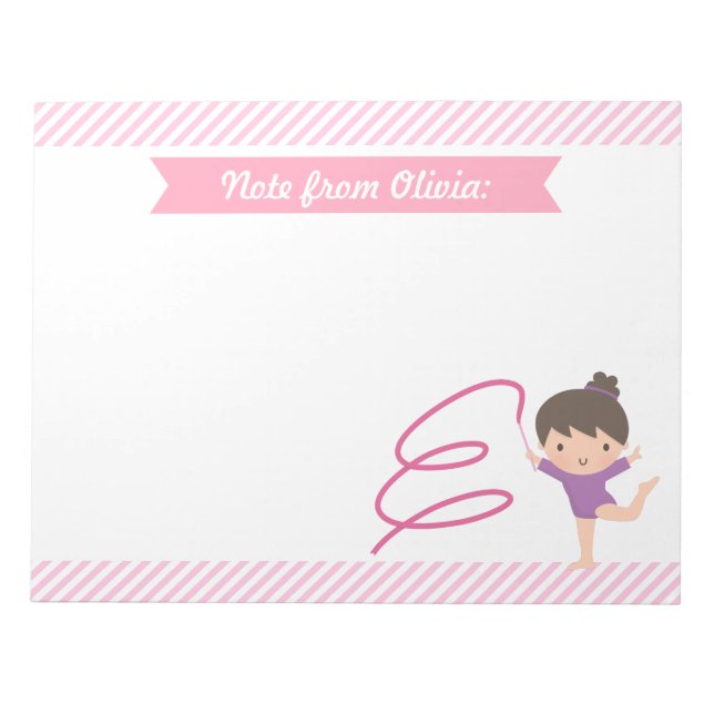 Bloc-note Cute Little Gymnast Girl et Ribbon Gymnastique (Devant)