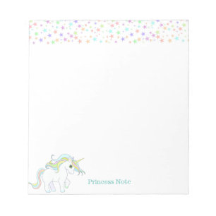 Bloc-note Cute Magic Unicorn & Multicolor Pastel Stars
