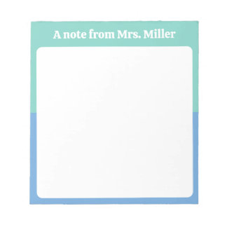 Bloc-note Cute Mint & Blue Simple Modern Personalized Name