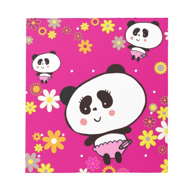 Bloc-note Cute Panda bébé perxonalisé (Devant)