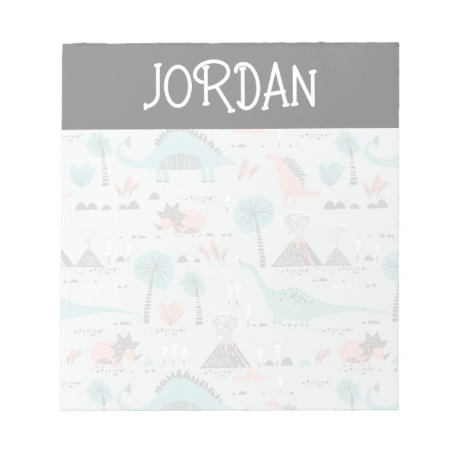 Bloc-note Cute Pastel Dinosaur Motif (Devant)