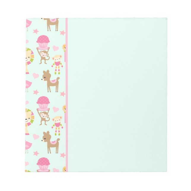 Bloc-note Cute Pattern avec Whimsical Animals & Toys (Devant)