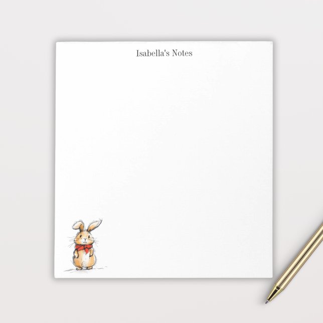 Bloc-note Cute Rabbit Bunny Illustration Personalized (Créateur téléchargé)