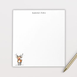 Bloc-note Cute Rudolph Reindeer Christmas Illustration