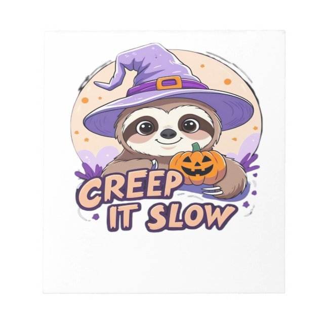 Bloc-note Cute Sloth Halloween Shirt � Funny Creep It Slow W (Devant)